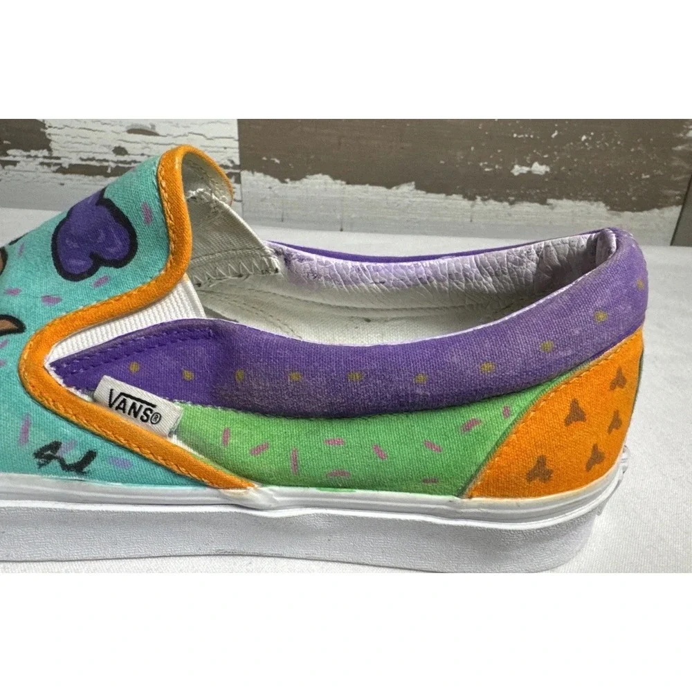 Custom Vans Slip-On Shoes Scooby Doo Shaggy‎ Signed Hand Painted Canvas 10.5